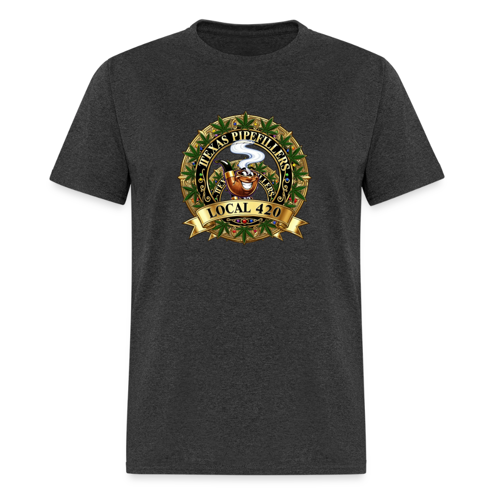 TEXAS PIPEFILLERS LOCAL 420 F/B DESIGN Men's T-Shirt - heather black