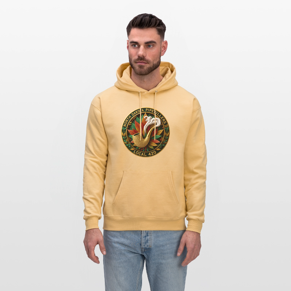 NORTH DAKOTA PIPEFILLERS LOCAL 420 F/B DESIGNS Men's Hoodie - light gold 