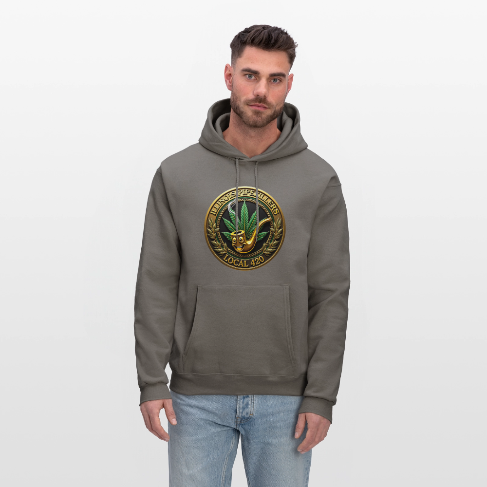 ILLINOIS PIPEFILLERS LOCAL 420 F/B DESIGN Men's Hoodie - asphalt gray