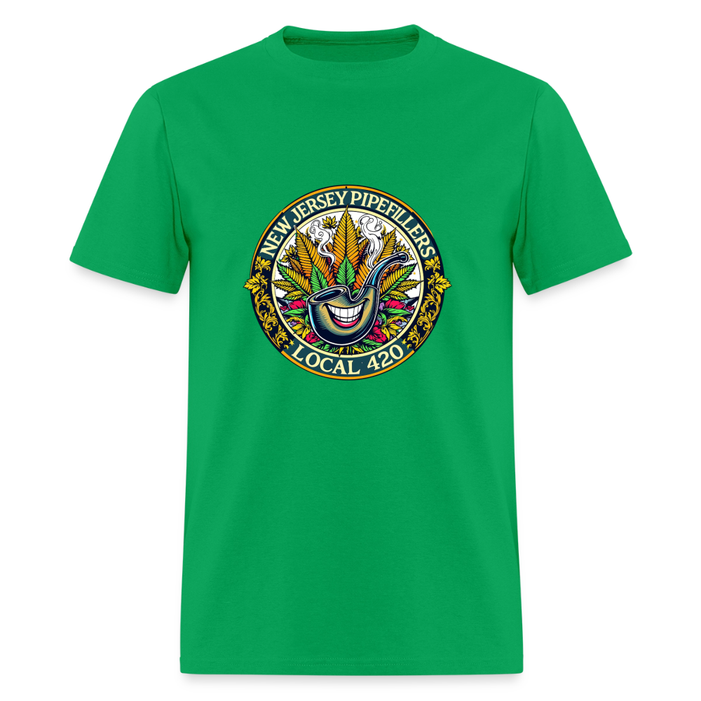 NEW JERSEY PIPEFILLERS LOCAL 420  Men's T-Shirt - bright green