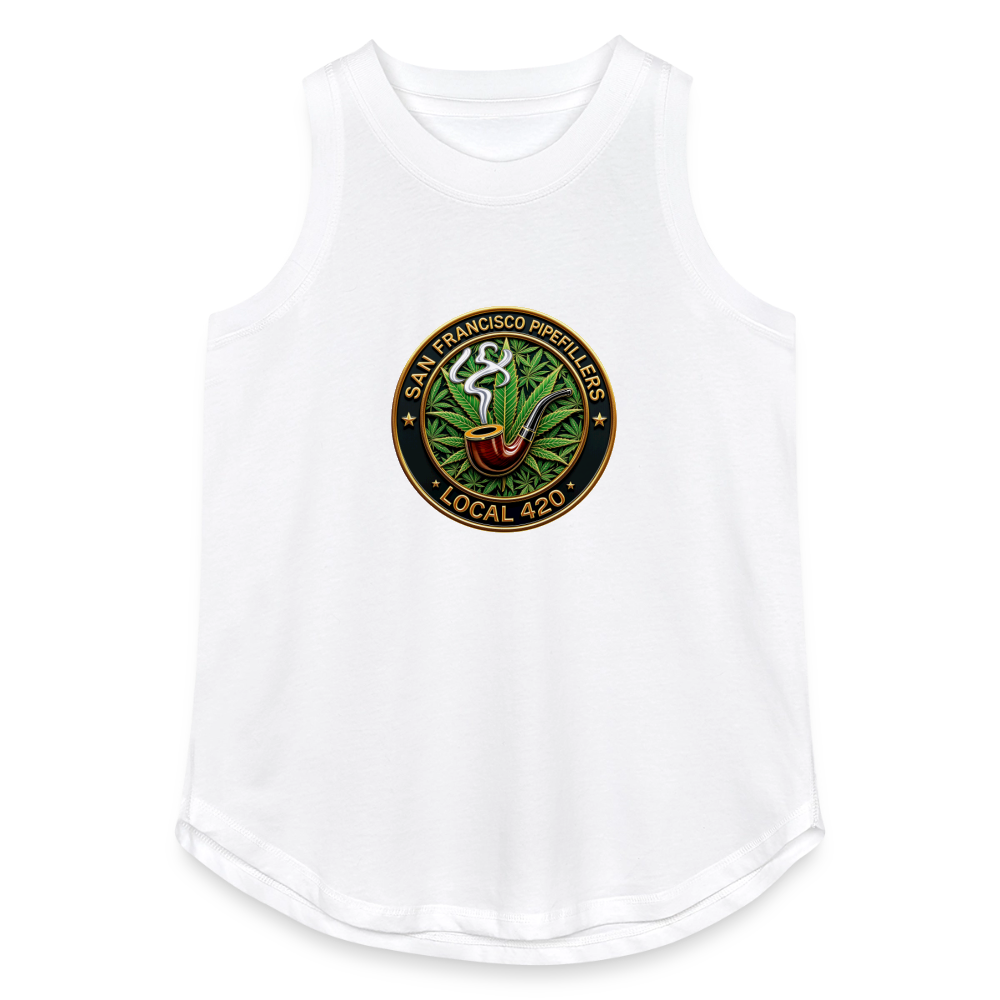SAN FRANCISCO PIPEFILLERS LOCAL 420 Women's Relaxed Tank Top - white