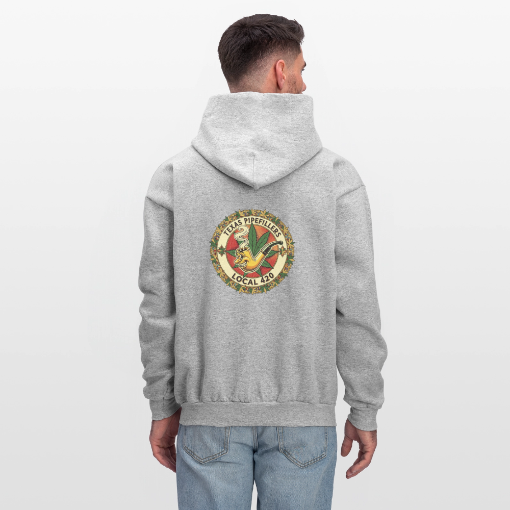 TEXAS PIPEFILLERS LOCAL 420 F/B DESIGN Men's Hoodie - heather gray