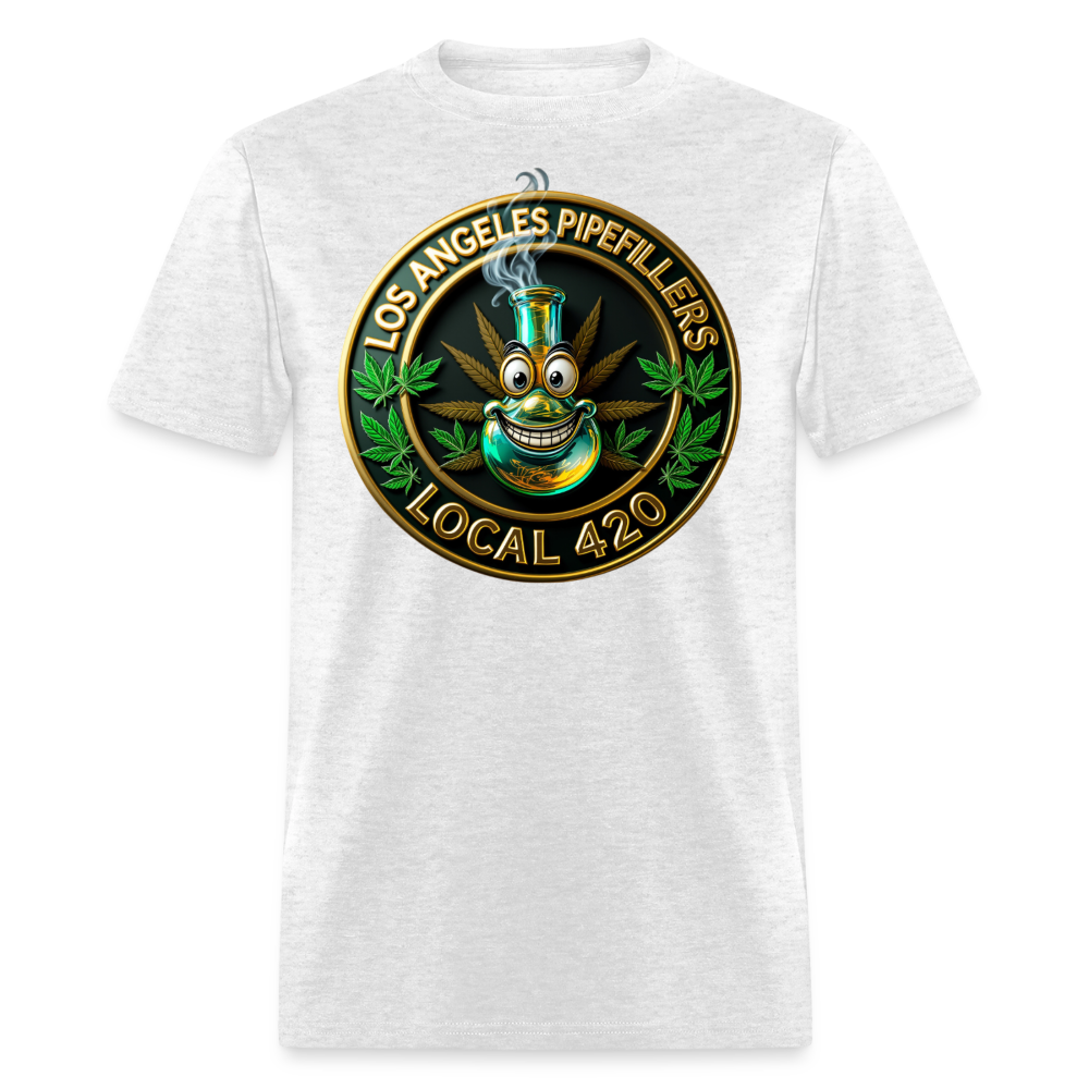 LOS ANGELES PIPEFILLERS LOCAL 420 F/B DESIGNS Men's T-Shirt - light heather gray