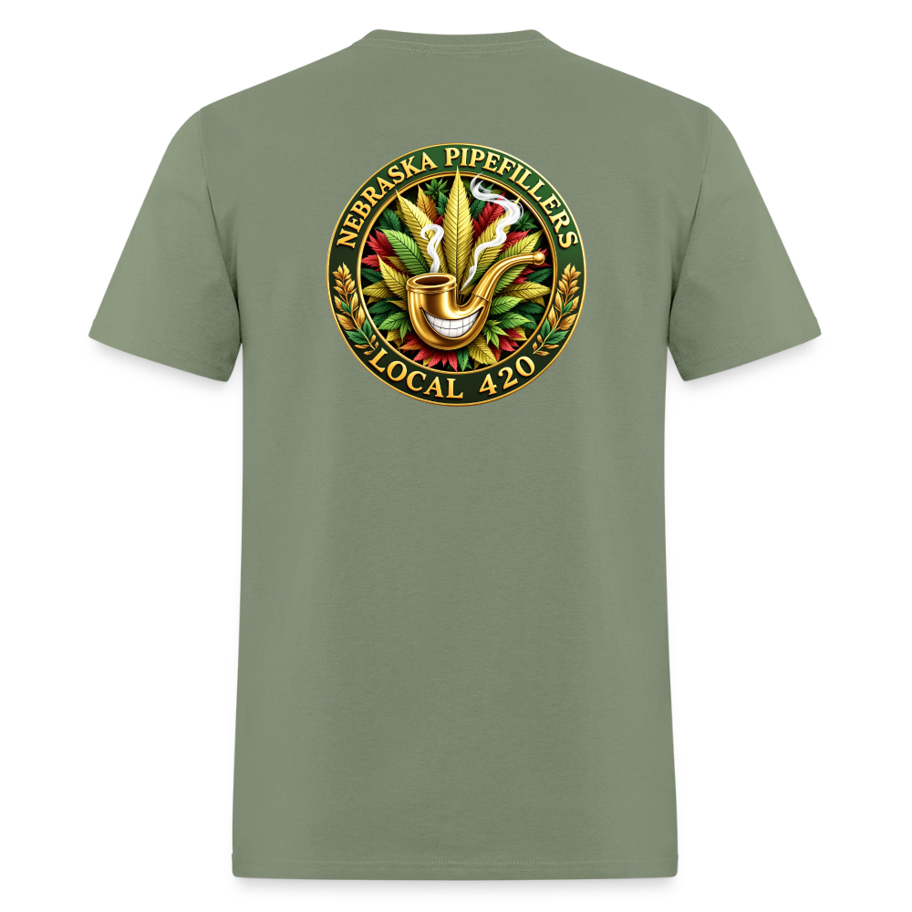 NEBRASKA PIPEFILLERS LOCAL 420 F/B DESIGNS Men's T-Shirt - military green