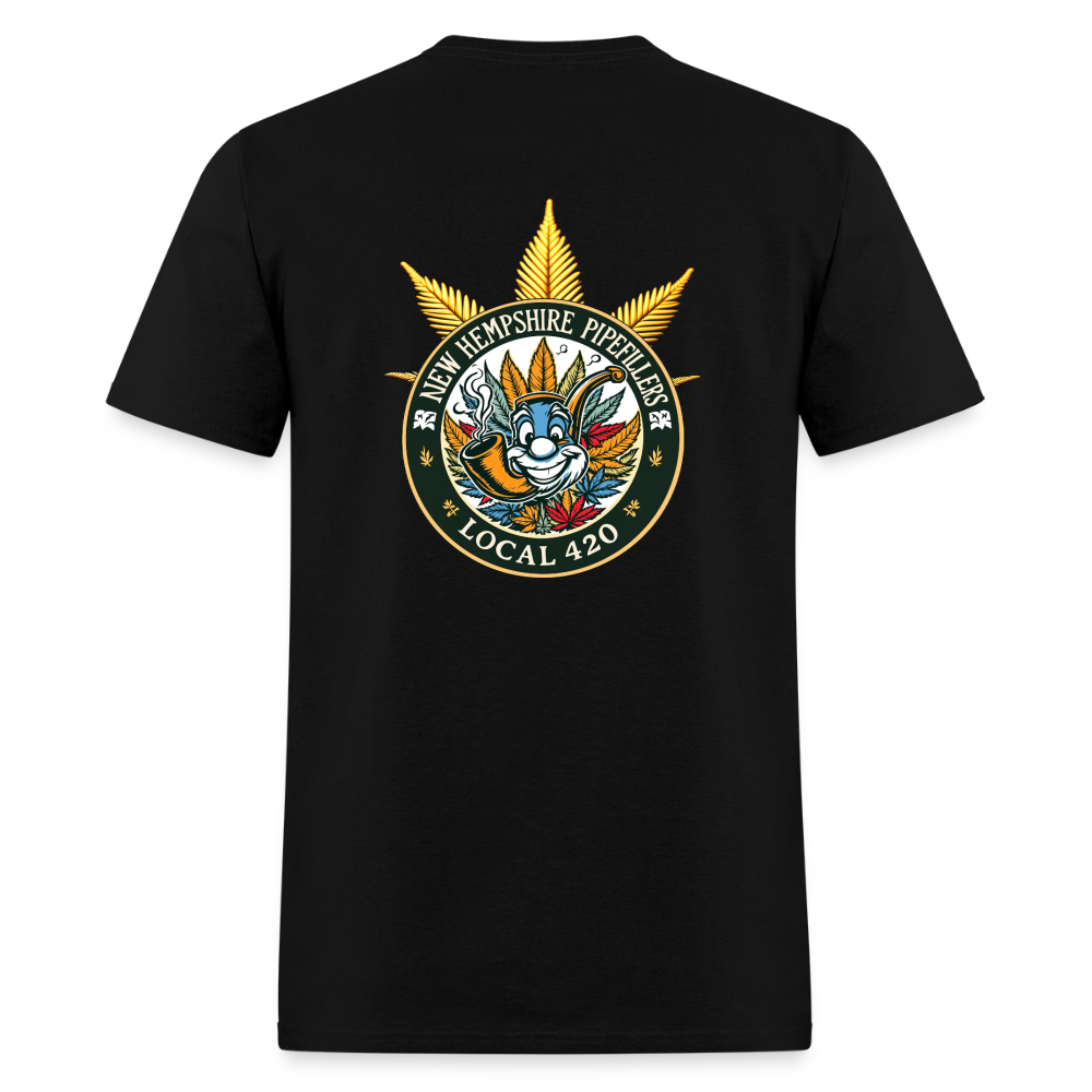 NEW HEMPshire PIPEFILLERS LOCAL 420 F/B DESIGN Men's T-Shirt - black