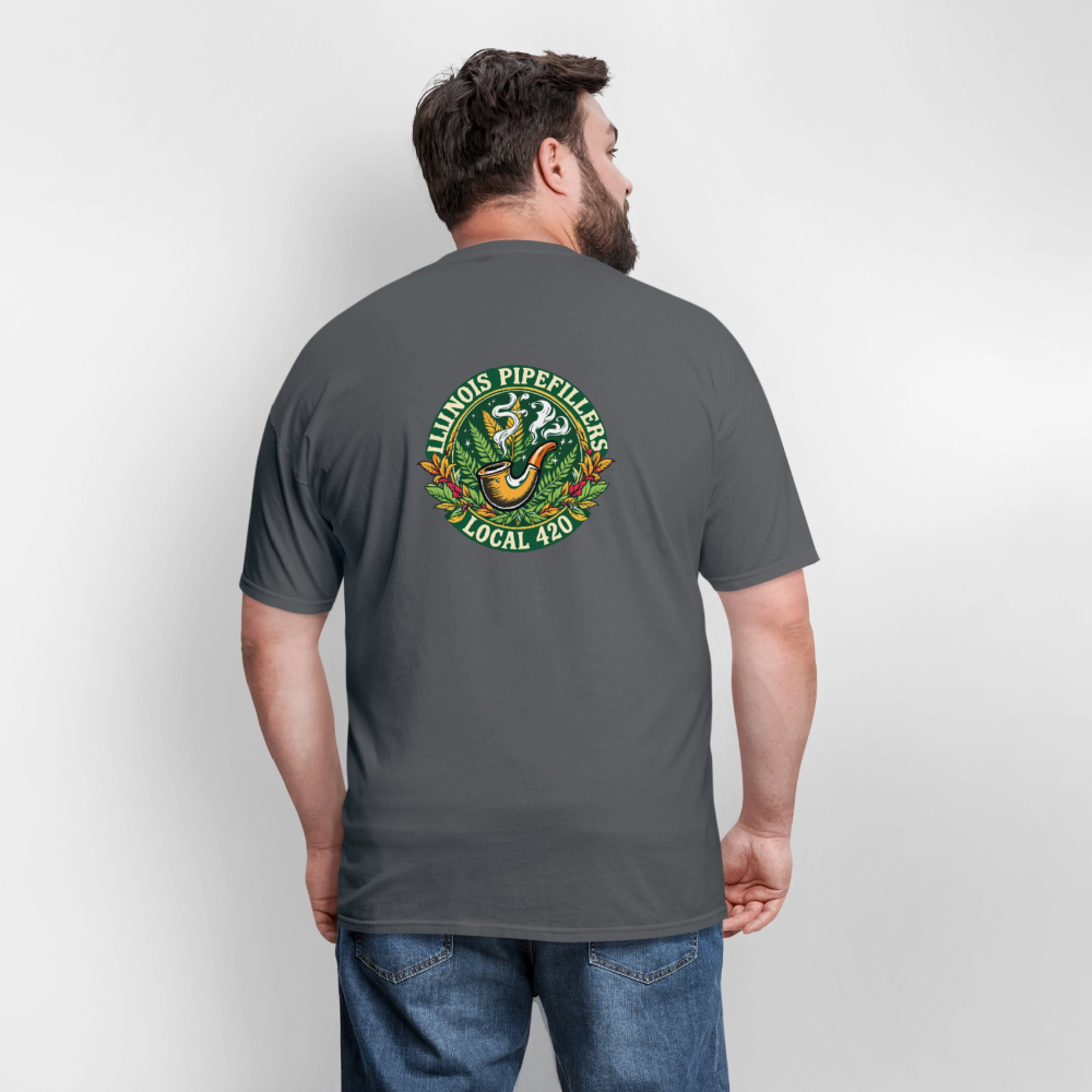 ILLINOIS PIPEFILLERS LOCAL 420 F/B DESIGN Men's T-Shirt - charcoal