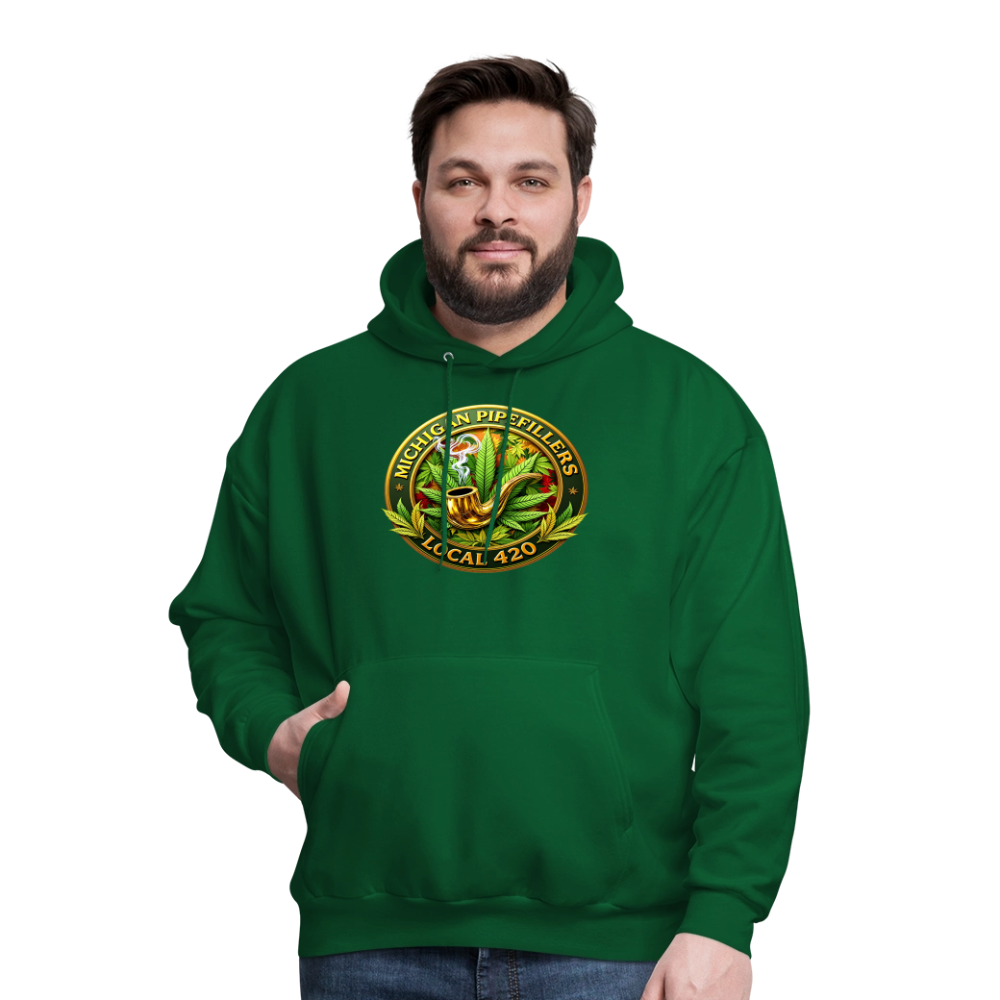 MICHIGAN PIPEFILLERS LOCAL 420 F/B DESIGN Men's Hoodie - forest green