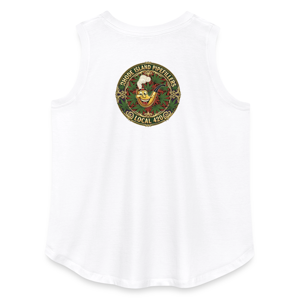 TEXAS PIPEFILLERS LOCAL 420 F/B DESIGN Women's Curvy Relaxed Tank Top - white