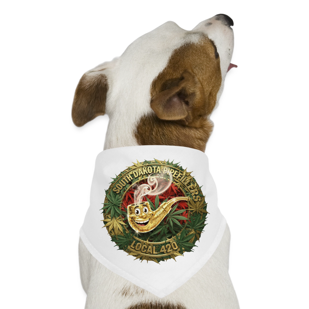 SOUTH DAKOTA PIPEFILLERS LOCAL 420 Union Dog Bandana - white