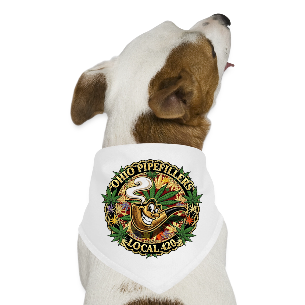 OHIO PIPEFILLERS LOCAL 420 Dog Bandana - white
