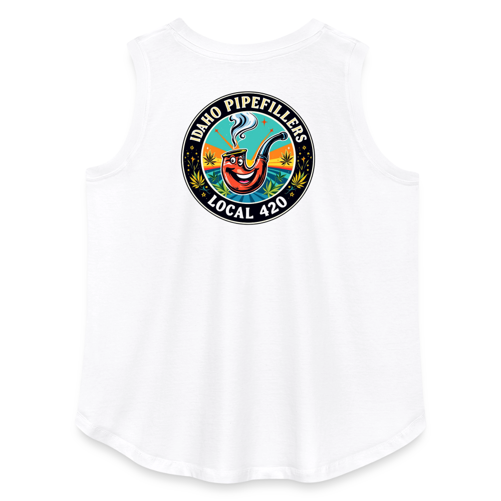 IDAHO PIPEFILLERS LOCAL 420 F/B DEAIGN Women's Curvy Relaxed Tank Top - white