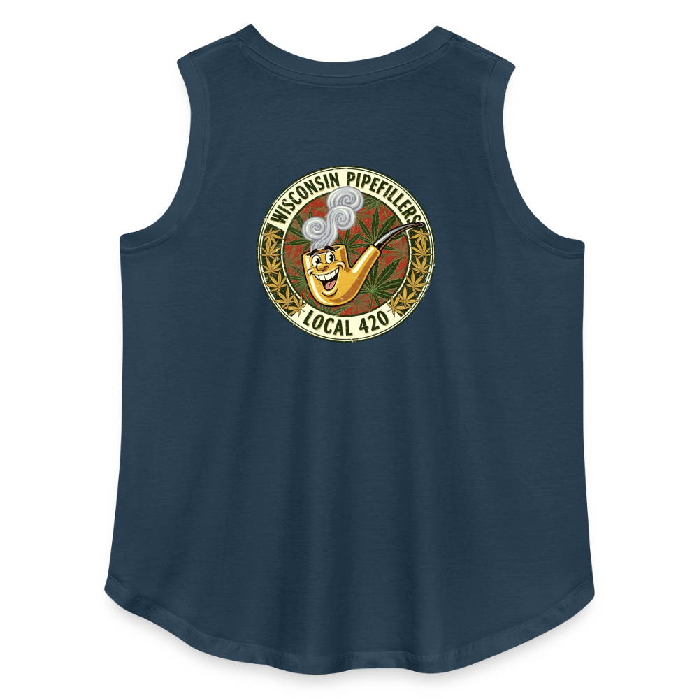 WISCONSIN PIPEFILLERS LOCL 420 F/B DESIGN Women's Curvy Relaxed Tank Top - denim