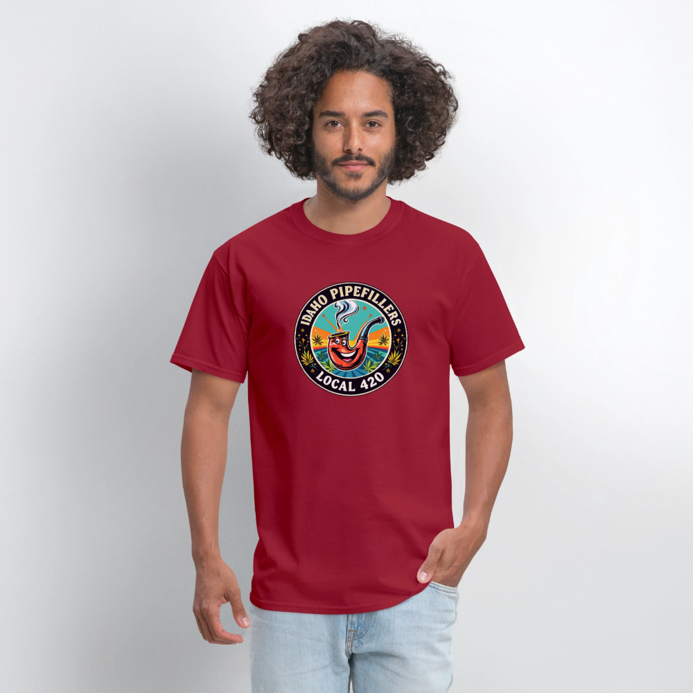 IDAHO PIPEFILLERS LOCAL 420 F/B DESIGN Men's T-Shirt - true red