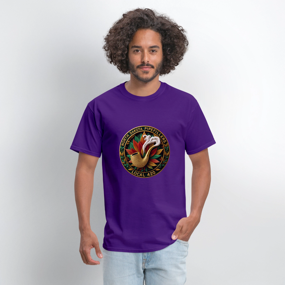 NORTH DAKOTA PIPEFILLERS LOCAL 420 Men's Tee shirt - purple