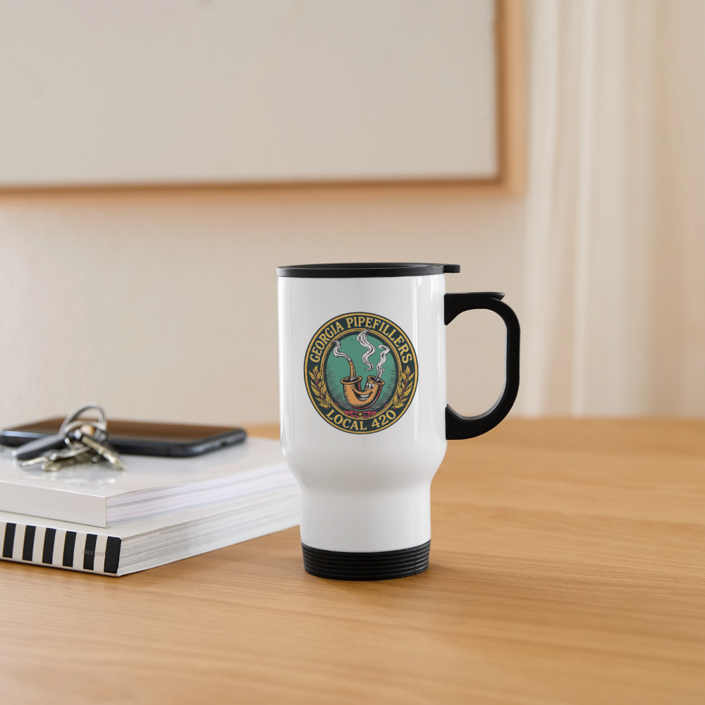 GEORGIA PIPEFILLERS LOCAL 420 14oz Stainless Steel Travel Mug - white