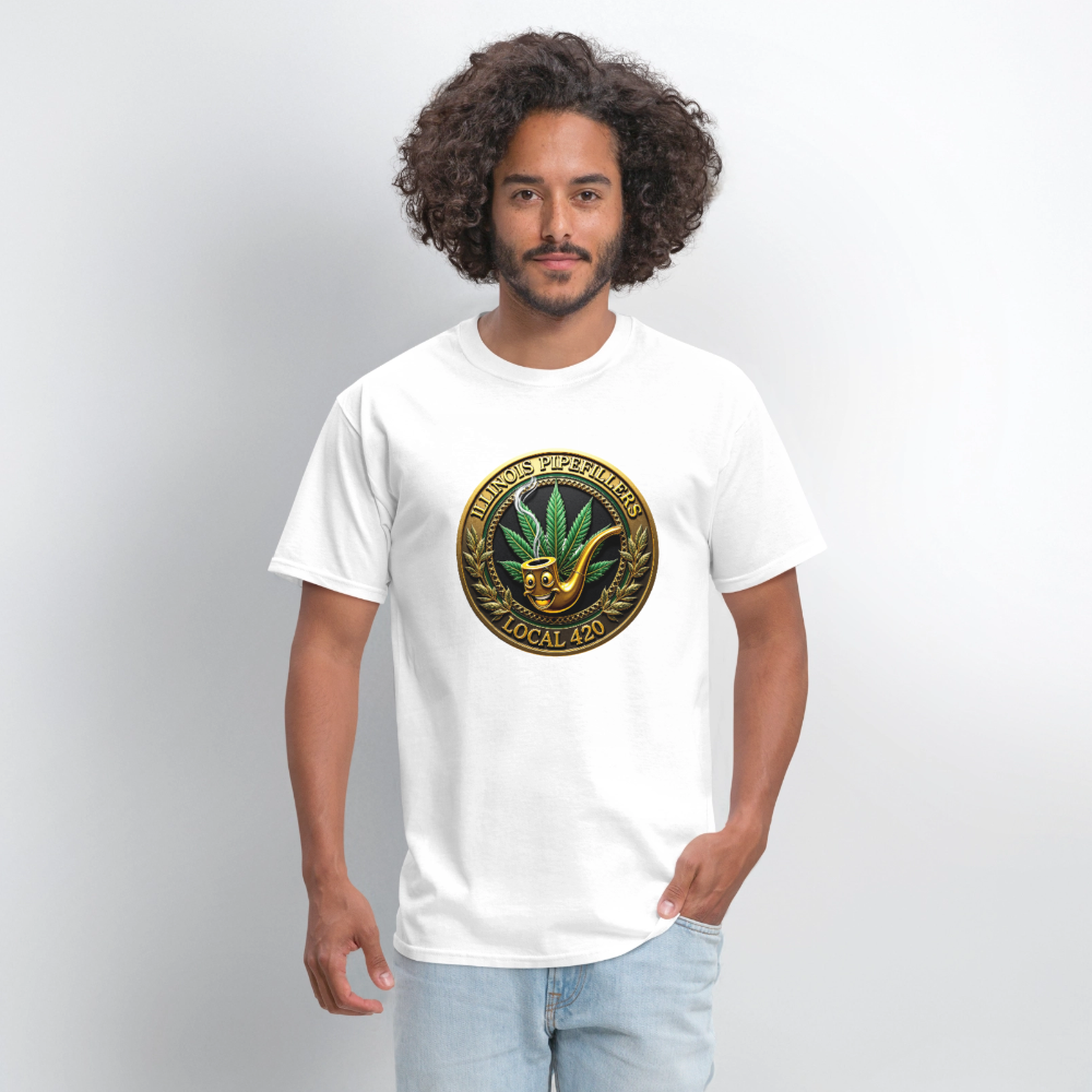 ILLINOIS PIPEFILLERS LOCAL 420 F/B DESIGN Men's T-Shirt - white