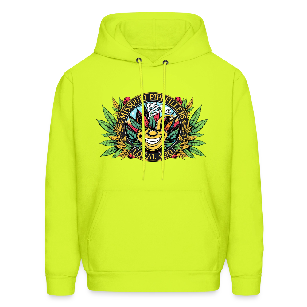 MISSOURI PIPEFILLERS LOCAL 420 Dog Bandana Men's Hoodie - safety green