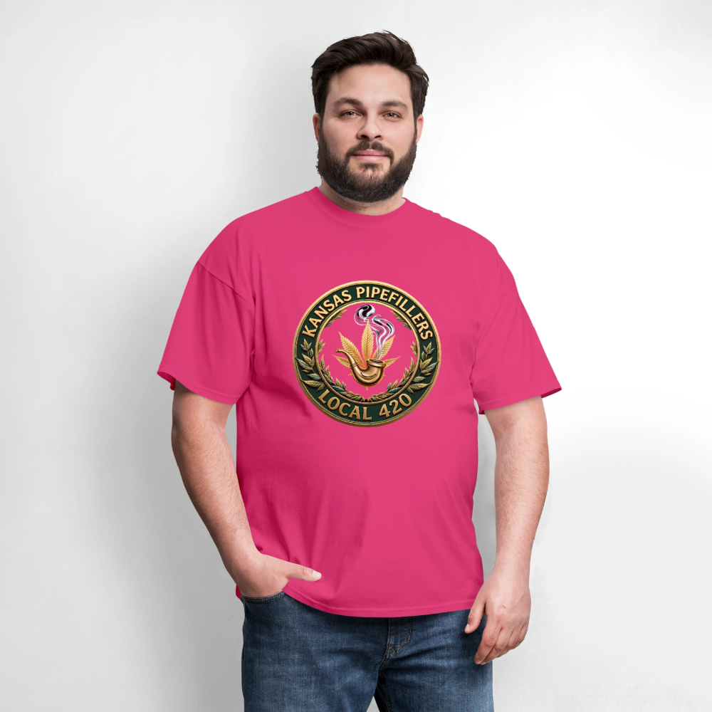 KANSAS PIPEFILLERS LOCAL 420 F/B DESIGNS Men's T-Shirt - fuchsia