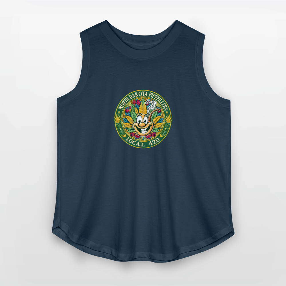 NORTH DAKOTA PIPEFILLERS LOCAL 420 Women's Curvy Relaxed Tank Top - denim