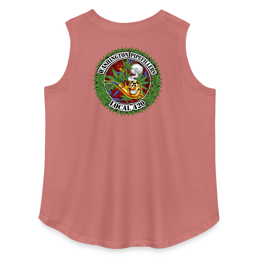 WASHINGTON PIPEFILLERS LOCAL 420 F/B DESIGN Women's Curvy Relaxed Tank Top - mauve