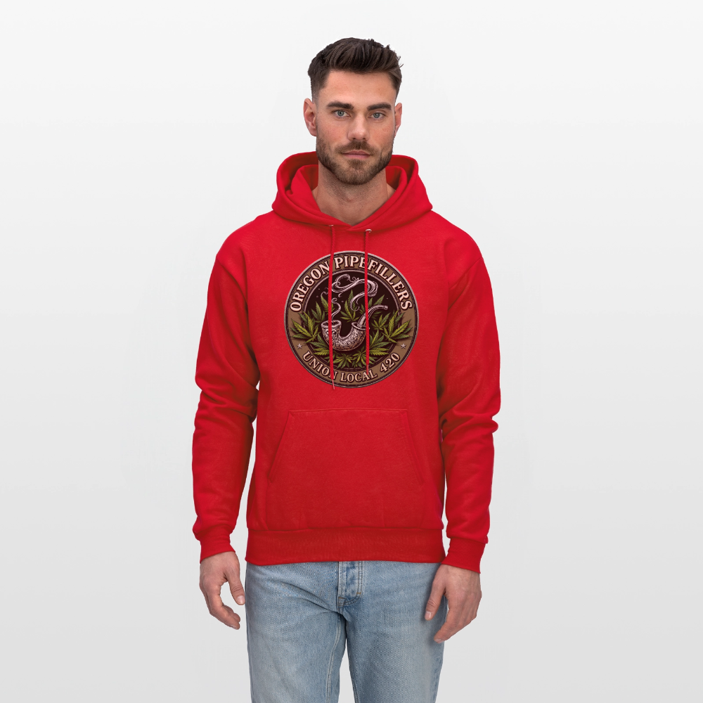 OREGON PIPEFILLERS LOCAL 420 2 EMBLEM Men's Hoodie - red