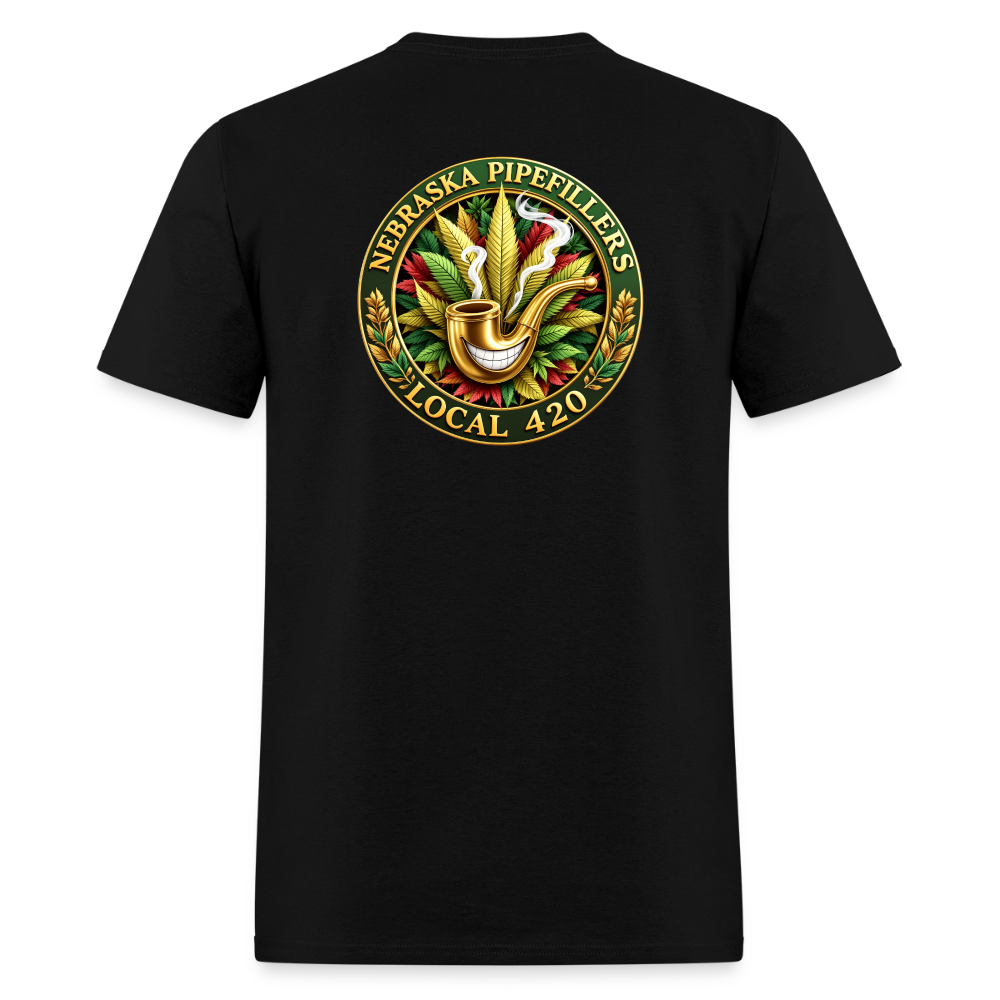 NEBRASKA PIPEFILLERS LOCAL 420 F/B DESIGNS Men's T-Shirt - black