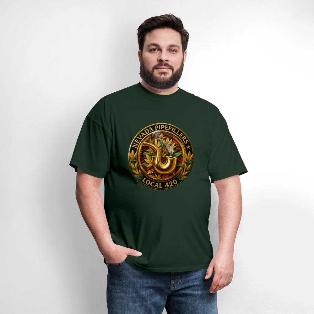 NEVADA PIPEFILLERS LOCAL 420  Men's T-Shirt - forest green