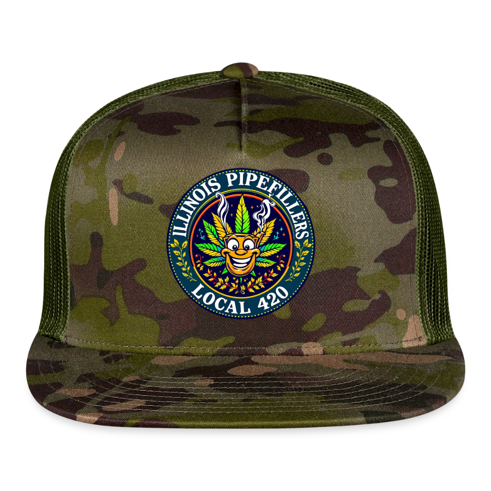 ILLINOIS PIPEFILLERS LOCAL 420 CAMO Trucker Hat - MultiCam\green