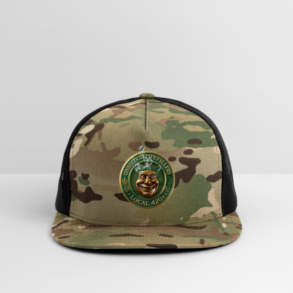 CONNECTICUT PIPEFILLERS LOCAL 420 CAMO Trucker Hat - MultiCam\black