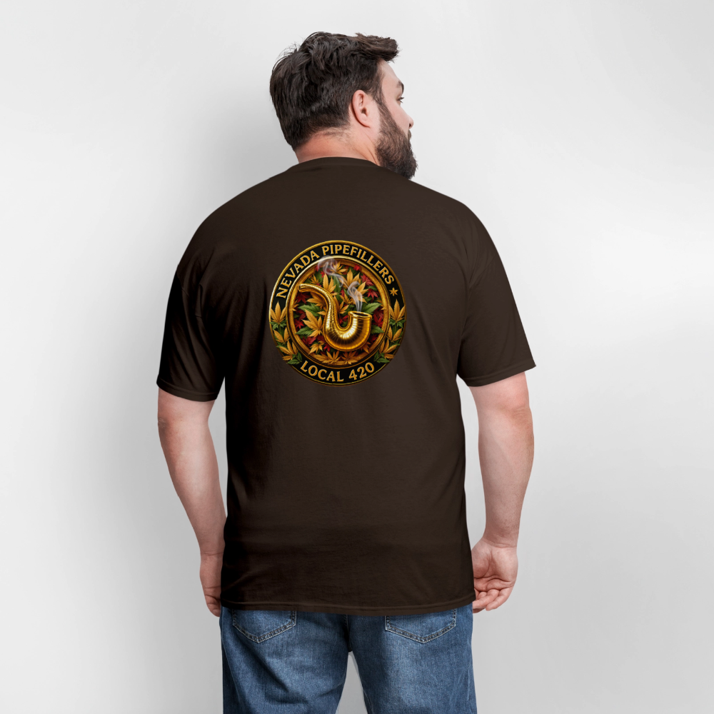 NEVADA PIPEFILLERS LOCAL 420 F/B DESIGN Men's T-Shirt - brown