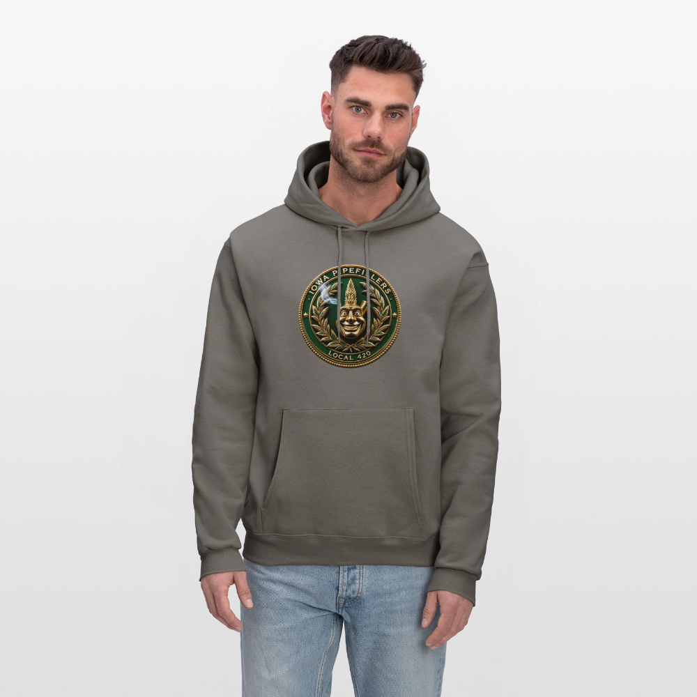IOWA PIPEFILLERS LOCAL 420 F/B DESIGN Men's Hoodie - asphalt gray