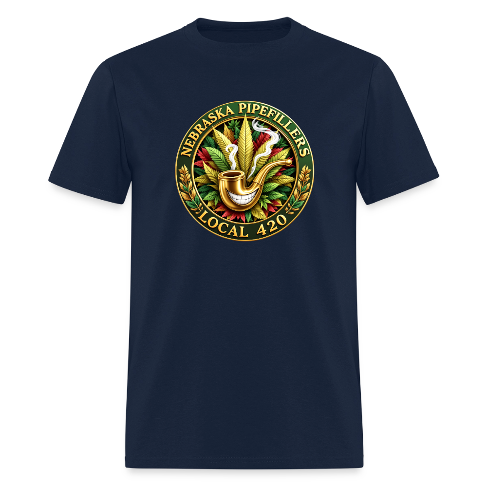 NEBRASKA PIPEFILLERS LOCAL 420 F/B DESIGNS Men's T-Shirt - navy