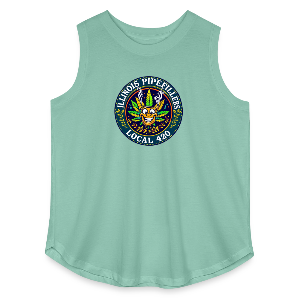 ILLINOIS PIPEFILLERS LOCAL 420 F/B DESIGN Women's Curvy Relaxed Tank Top - saltwater