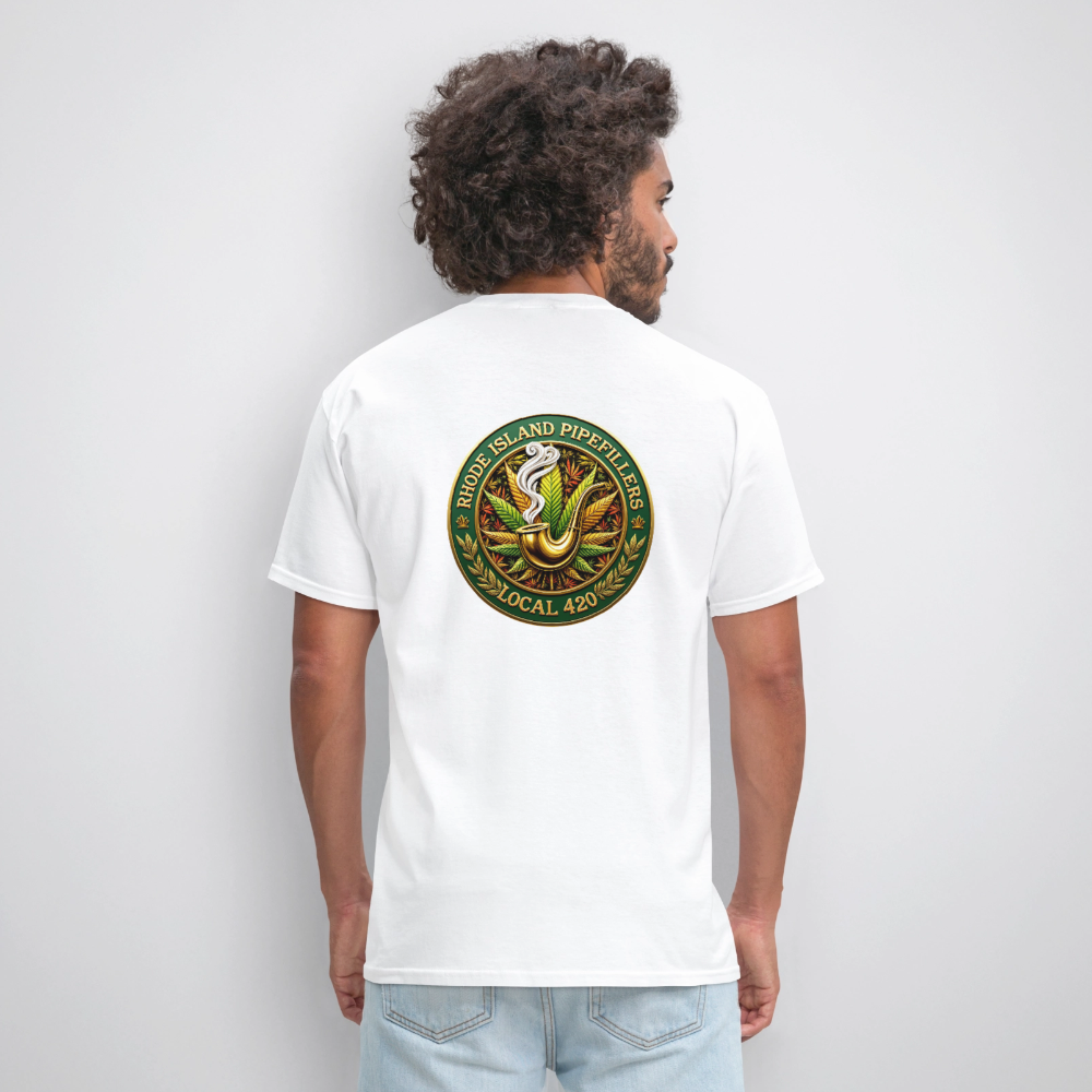 RHODE ISLAND PIPEFILLERS LOCAL 420 F/B DESIGNS Men's T-Shirt - white