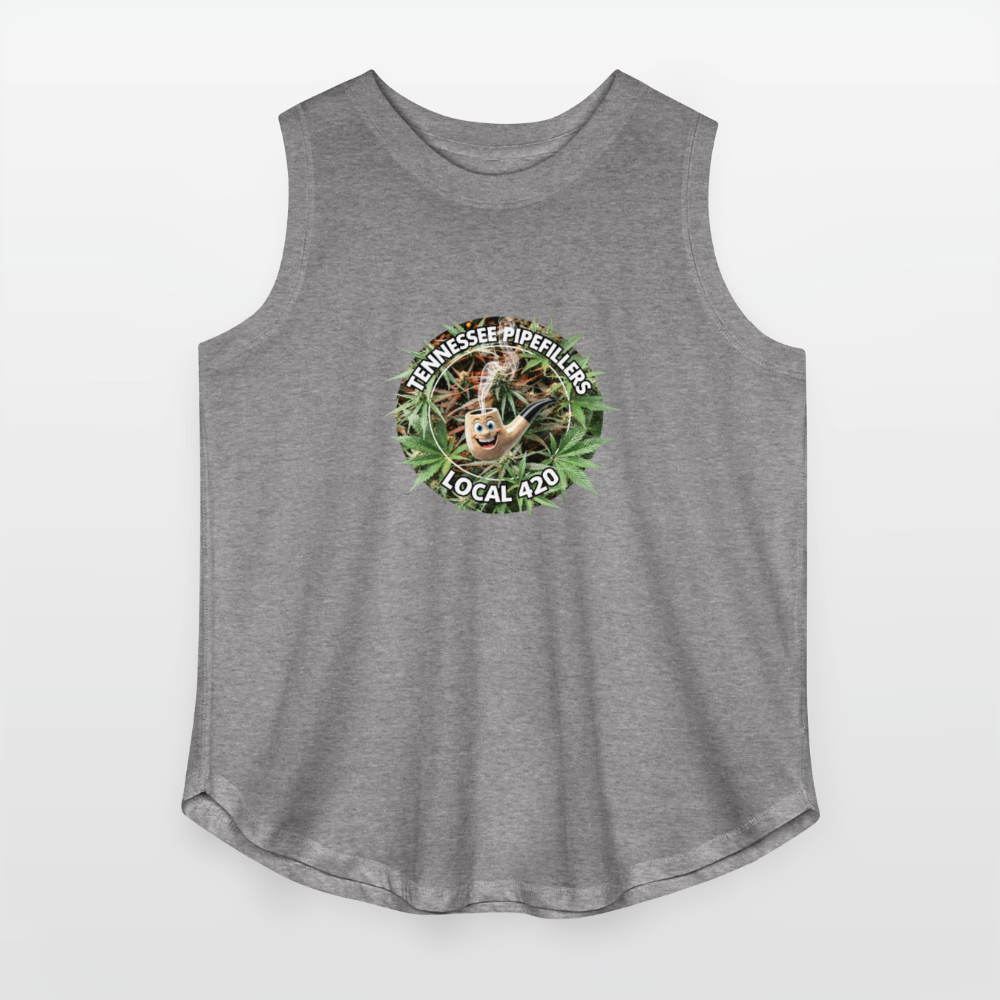 TENNESSEE PIPEFILLERS LOCAL 420 Women's Curvy Relaxed Tank Top - granite heather 