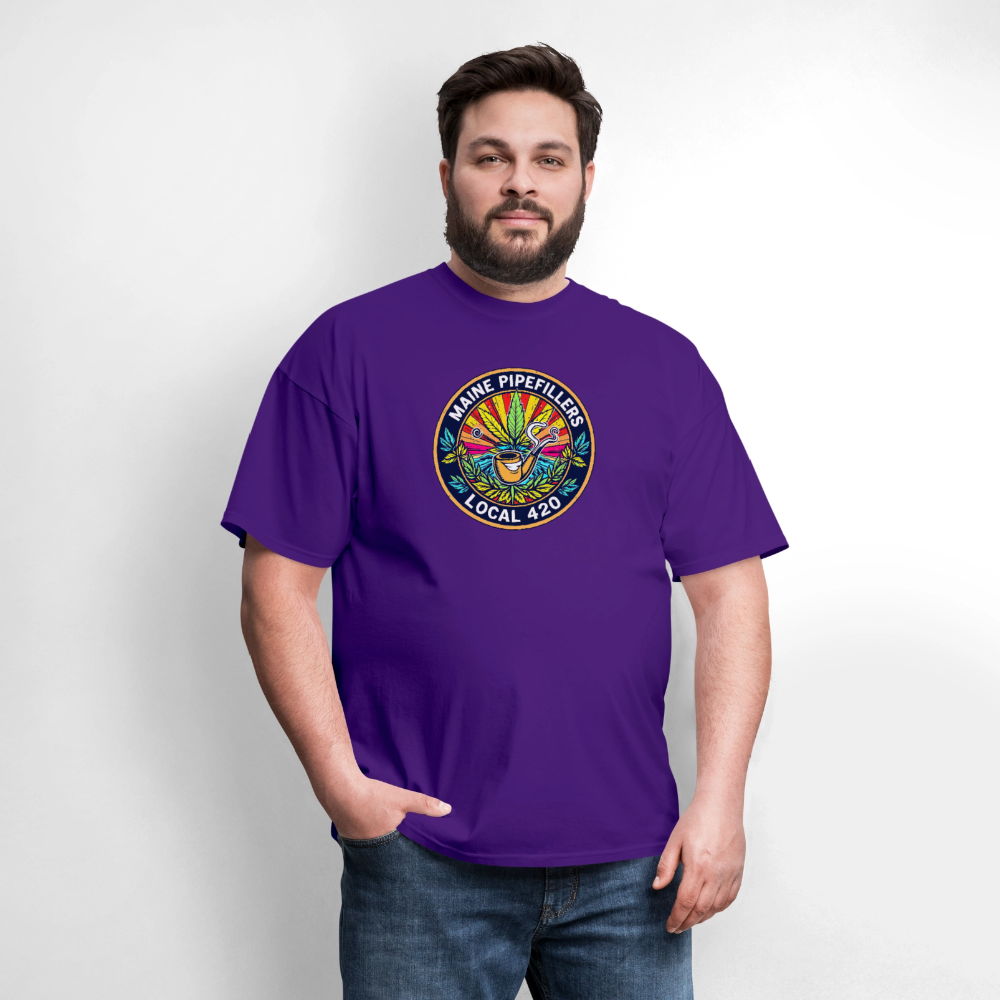 MAINE PIPEFILLERS LOCAL 420 Men's T-Shirt - purple