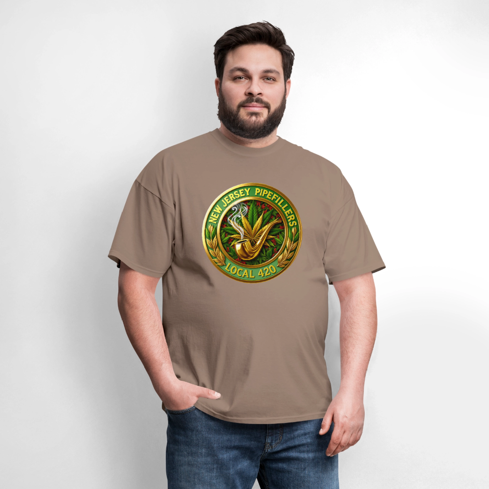 NEW JERSEY PIPEFILLERS LOCAL 420 Men's T-Shirt - safari