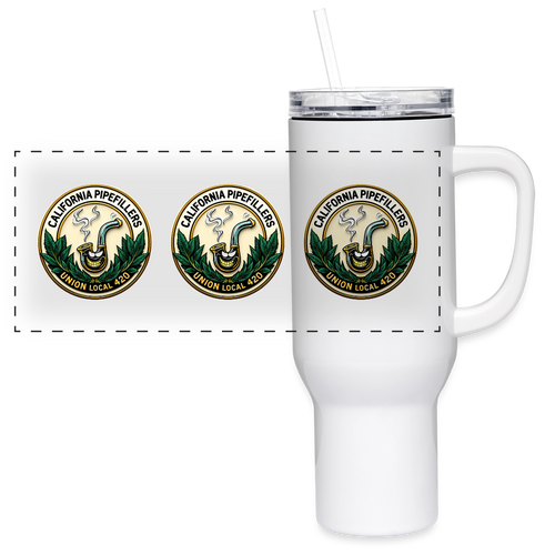 CALIFORNIA PIPEFILLERS UNION LOCAL 420 40 oz Stainless Steel Travel Tumbler - white