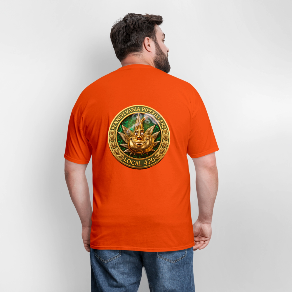 PENNSYLVANIA PIPEFILLERS LOCAL 420 F/B DESIGNS Men's T-Shirt - orange
