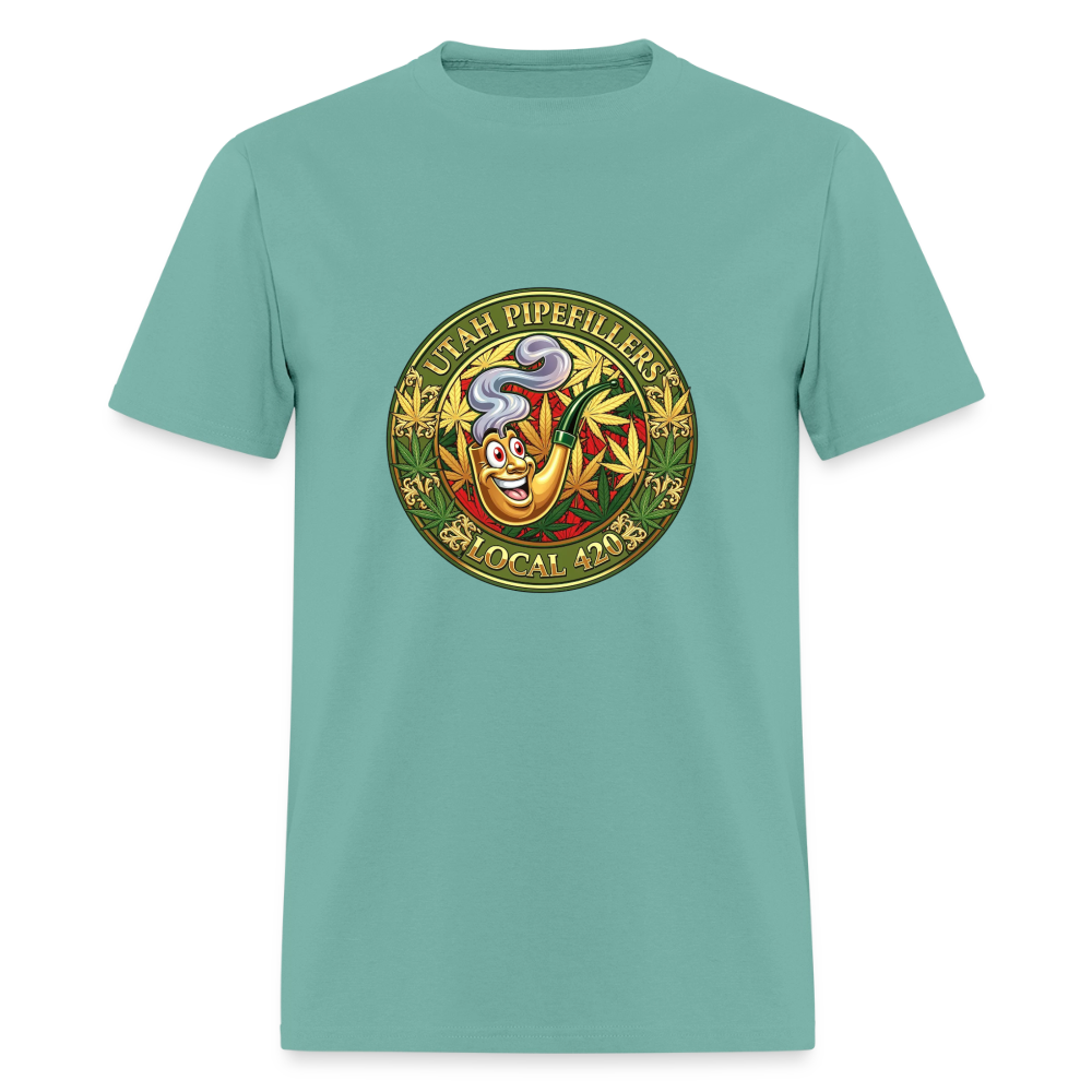 UTAH PIPEFILLERS LOCAL 420 F/B DESIGN Men's T-Shirt - aquatic