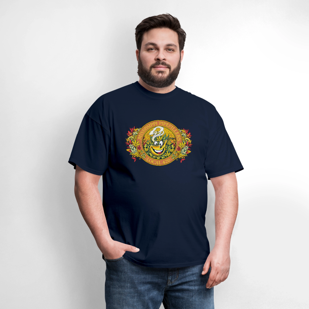MISSISSIPPI PIPEFILLERS LOCAL 420 F/B DESIGNS Men's T-Shirt - navy