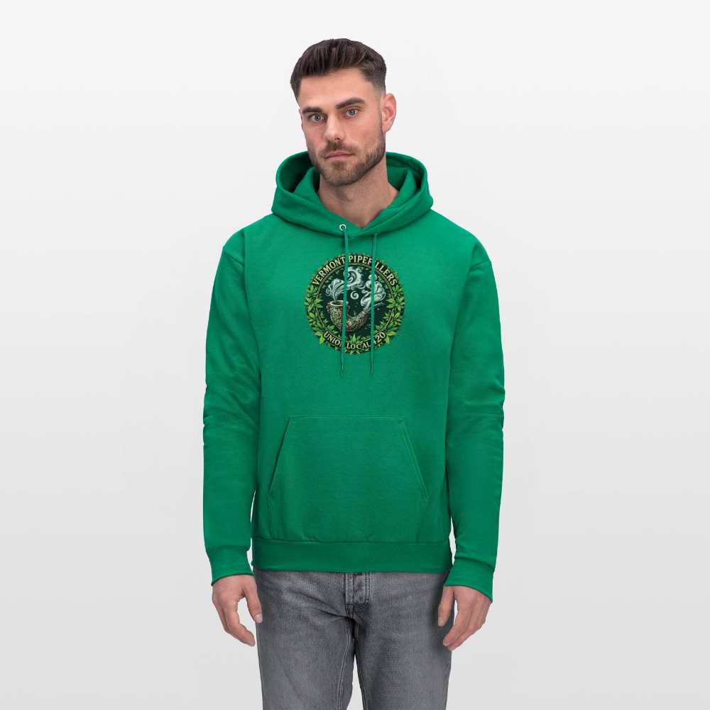 VERMONT PIPEFILLERS LOCAL 420 2 EMBLEM Men's Hoodie - kelly green