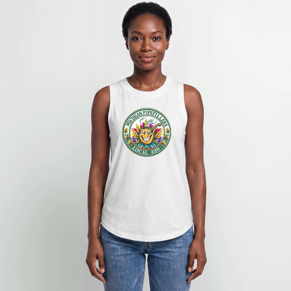 MICHIGAN PIPEFILLERS LOCAL 420 Women's Relaxed Tank Top - white