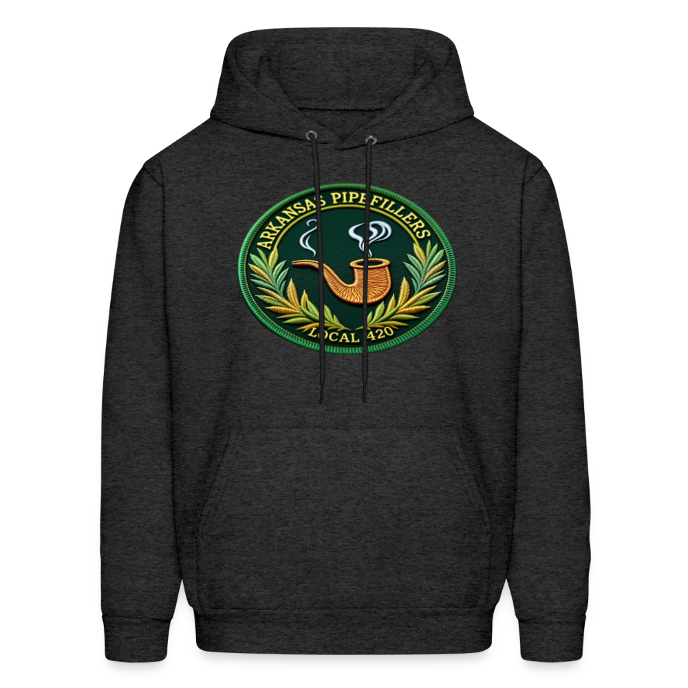 ARKANSAS PIPEFILLERS LOCAL 420 F/B EMBLEMS  Men's Hoodie - charcoal grey