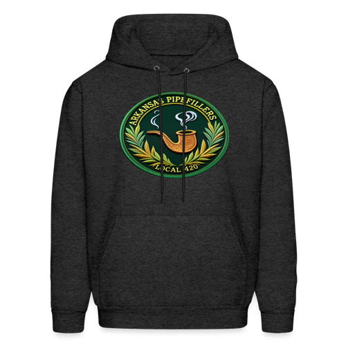 ARKANSAS PIPEFILLERS LOCAL 420 F/B EMBLEMS  Men's Hoodie - charcoal grey