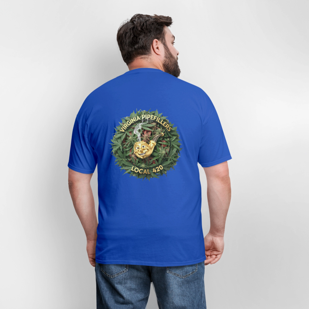 VIRGINIA PIPEFILLERS LOCAL 420 F/B DESIGN Men's T-Shirt - royal blue