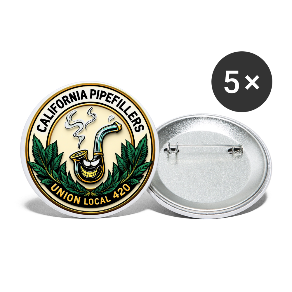 CALIFORNIA PIPEFILLERS UNION LOCAL 420 Buttons small 1'' (5-pack) - white