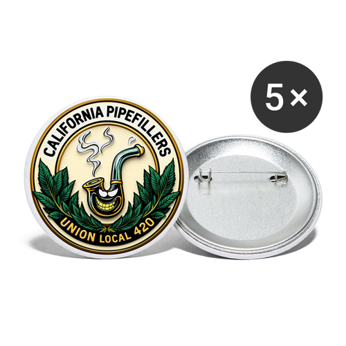 CALIFORNIA PIPEFILLERS UNION LOCAL 420 Buttons small 1'' (5-pack) - white