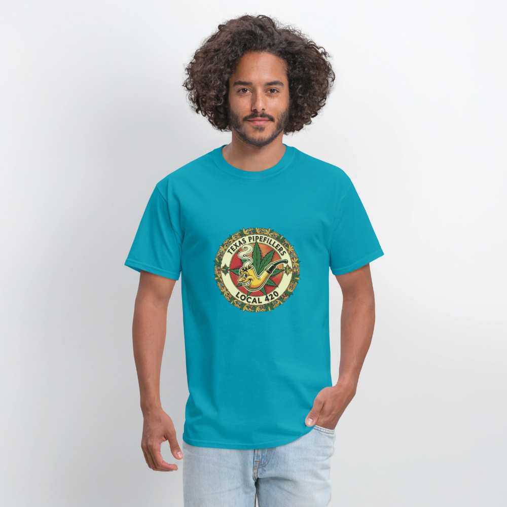 TEXAS PIPEFILLERS LOCAL 420 Men's T-Shirt - turquoise