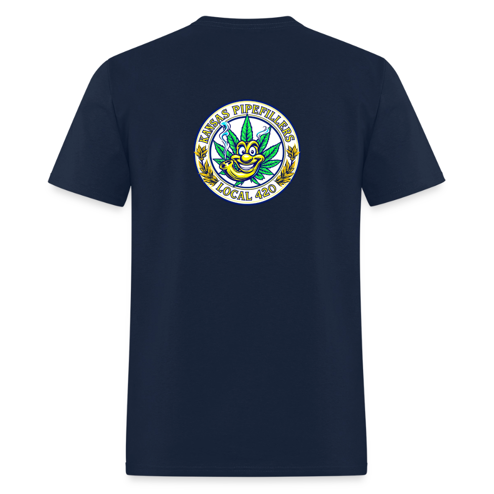 KANSAS PIPEFILLERS LOCAL 420 F/B DESIGNS Men's T-Shirt - navy